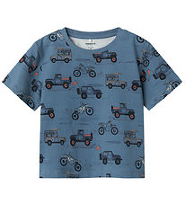 Name It T-Shirt - NmmHelsa - Blue Mirage m. Print