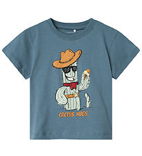 Name It T-shirt - NmmHuggi - Blue Mirage w. Print