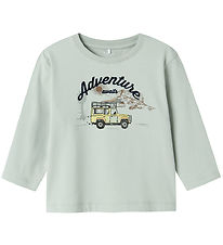 Name It Bluse - NmmHako - Aqua Grau m. Print