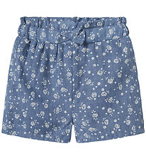 Name It Shorts - NmfHagy - Bleached Denim w. Flowers
