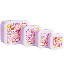 A Little Lovely Company Lunchbox Set - 4 pcs - Flower Garden