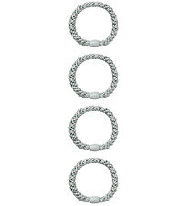 Name It Elastic Hair Bands - NkfAcc - 4-Pack - Aqua Gray w. Glit