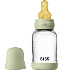 BIBS Feeding Bottle - 120 mL - Glass/Natural Rubber - Sage