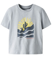 Name It T-shirt - Nmmhaldur - Pearl Blue w. Print