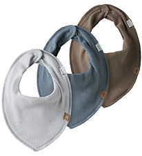 Name It Drool Bib - NbmYasimhelt - Rib - 3-Pack - Walnut/Pearl