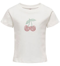 Kids Only T-Shirt - KogKira - Cloud Tänzer/Cherry m. Glitzerstei