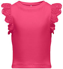 Kids Only Top - Rib - KogDrea - Fuchsia Purple m. Strickerei Eng