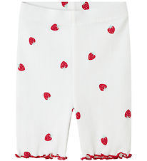 Name It Bicycle Shorts - Rib - NmfJillie - Bright White w. Straw