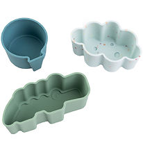 Done by Deer Silicone molds - 3-Pack - Happy Clouds - Blue