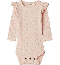 Lil' Atelier Samfella l/e - Rib - NbfGago - Peach Blush M. Blóm