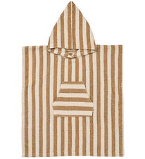 Wheat Towel Poncho - Little - Terrycloth - Cappuccino Stripe