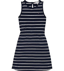 Tommy Hilfiger Klänning - Linne Jersey - Dark Natt Marinblå Stri