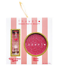 Inuwet Makeup Set - Lipstick/Mirror - Flower - Strawberry