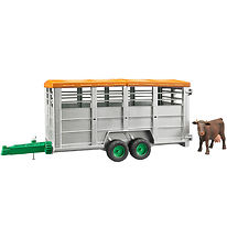 Bruder Work machine - Livestock trailer w. Cow - 02227