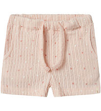 Lil' Atelier Stuttbuxur - Rib - NbfHulla - Peach Blush M. Hjörtu