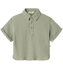Lil' Atelier Skyrta - Muslin - NmmJanu - Seagrass
