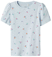Name It T-Shirt - NmfHamanda - Xenon Blue m. Lochmuster