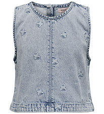Kids Only Top - KogFreja - Light Blue Denim/Butterfly