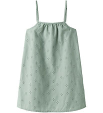 Name It Klänning - NmfVioleta - Aqua Grå m. Broderi Anglaise