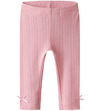 Name It Leggings - NbfHappy - Cameo Pink m. Lochmuster