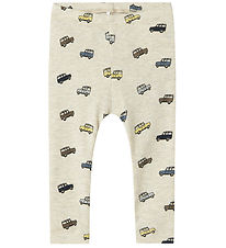 Name It Leggings - Rib - NbmHukab - Peyote Melange w. Cars
