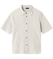 LMTD Shirt s/s - NlmHugo - Turtledove w. Stripes