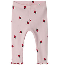 Name It Leggings - Rib - NbfJillie - Ballerina w. Strawberry