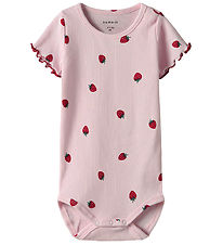 Name It Bodysuit s/s - Rib - NbfJillie - Ballerina w. Strawberry