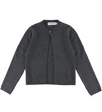 Hound Cardigan - Prjónað - One Hnappur - Dark Grey Melansjerauð