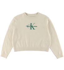 Calvin Klein Tröja - Stickad - Monolog - Whitecap Grey