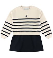 Calvin Klein Klänning - Avslappnad - White Cap Grey/Svart
