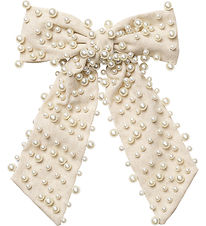 DAY ET Haarspange - Pearl Leinen Bow - Whitecap Grey