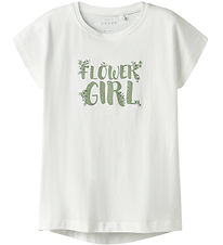 Name It T-Shirt - NkfVigea - Bright White/Flower Meisje