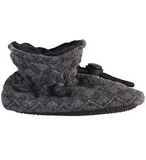 Melton Booties - Quilted - Dark Grey Melange