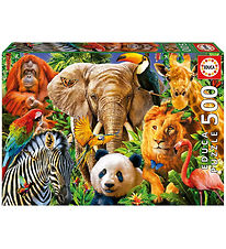 Educa Jigsaw Puzzle - 500 Bricks - Wild Animal Collage