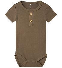 Name It Bodysuit s/s - Rib - NbmJular - Walnut