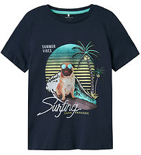 Name It T-shirt - NkmJass - Navy Blazer w. Print
