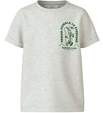 Name It T-shirt - NkmVux - Light Grey Melange/Varmkorv