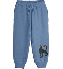 Mini Rodini Sweatpants - Panther - Blue