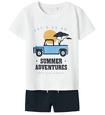 Name It Shortsset - NmmJaspen - Shorts/T-shirt - Lucent White