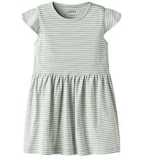 Name It Klänning - NmfVinanna - Aqua Grå/Bright White