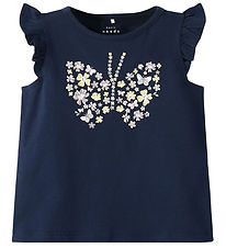 Name It T-shirt - NmfVayana - Marinblå Blazer/Fluga
