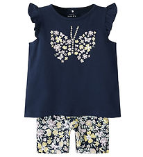 Name It Shortsset - NmfVayana - Shorts/T-shirt - Marinblå Blazer