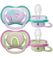 Philips Avent Nappar - 2-pack - Ultra Air - Grön/Lila m. Tryck