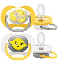 Philips Avent Napp - 2-pack - Ultra Air - Vit/Gul m. Tryck