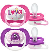 Philips Avent Nappar - 2-pack - Ultra Air - Lila/Rosa m. Tryck
