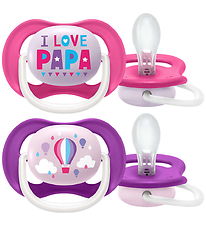 Philips Avent Nappar - 2-pack - Ultra Air - Rosa/Lila m. Tryck