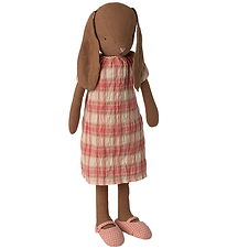 Maileg Rabbit - Size 3 - 40 cm - Brown w. Pink Check Dress