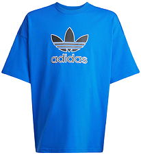 adidas Originals Stuttermabolur - Trefoil - Blátt