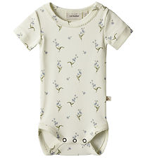 Lil' Atelier Bodysuit s/s - NbfGayo - Coconut Milk/Forget Me Not